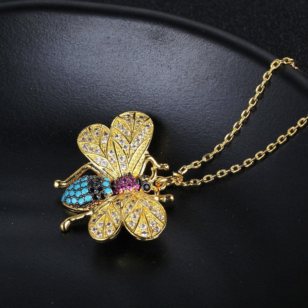 Classic Bee Insect Shaped Pendant Necklace for Girls, Jewelry Gift for Women - Personalized Jewel