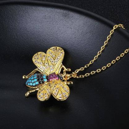 Classic Bee Insect Shaped Pendant Necklace for Girls, Jewelry Gift for Women - Personalized Jewel