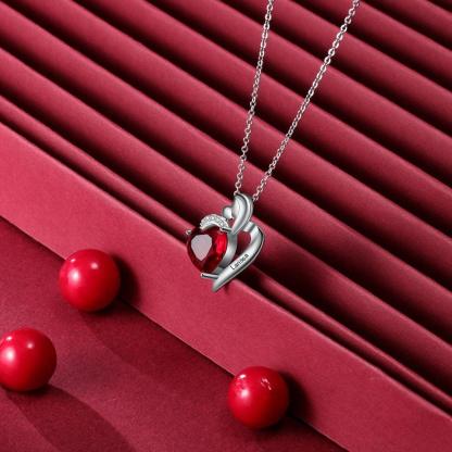Classic Copper Heart Pendant Personalized Birthstone with Name Engraving Necklace - Personalized Jewel