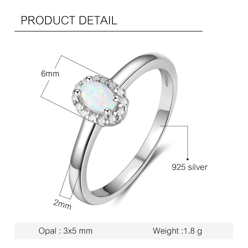 Classic Oval Shape Opal Stone Engagement Ring Soild 925 Sterling Silver Jewelry Accessorise Rings For Women - Personalized Jewel