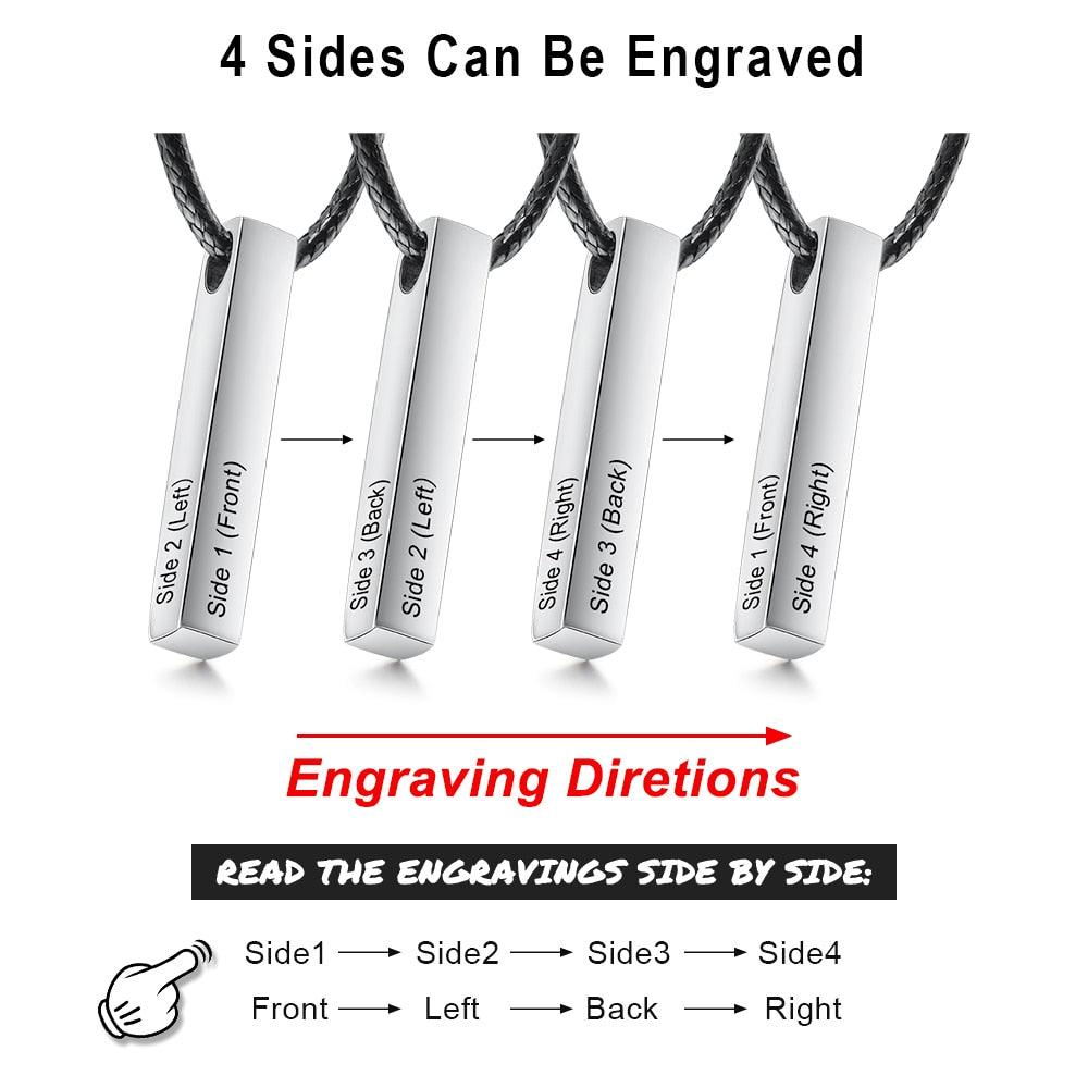 Classic Stainless Steel Vertical Bar Rope Chain for Men-Personalized Jewels