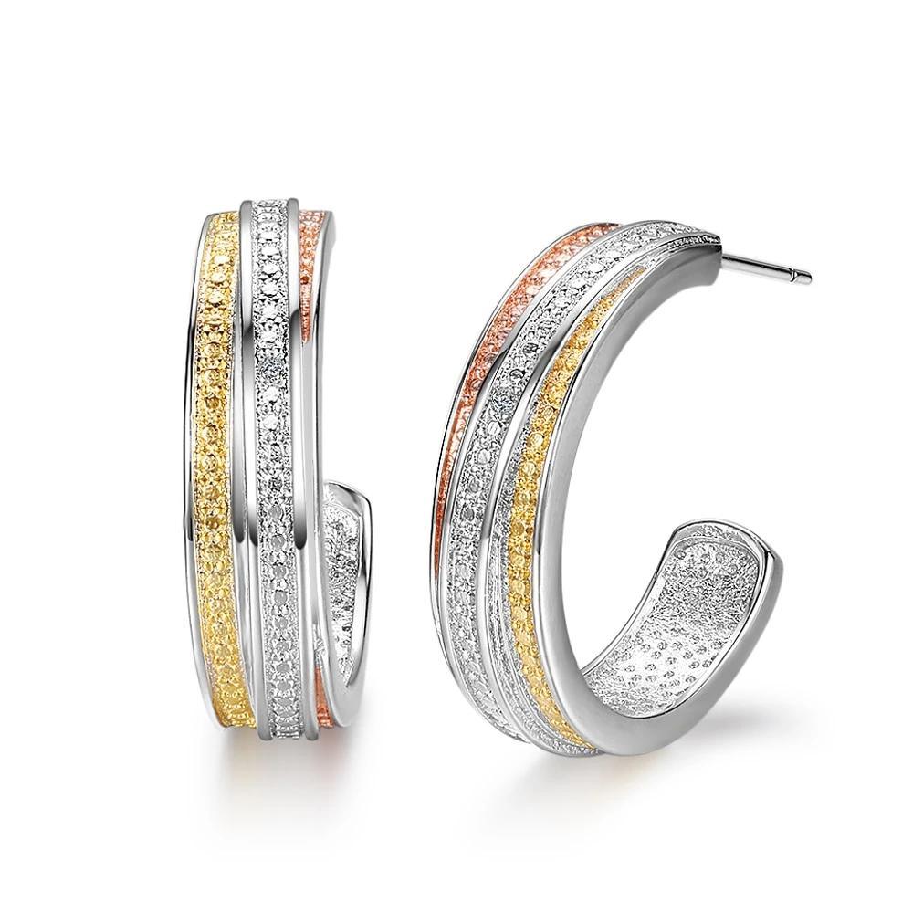 Copper Stud Earrings Rose Gold Zircon Earrings For Women-Personalized Jewels