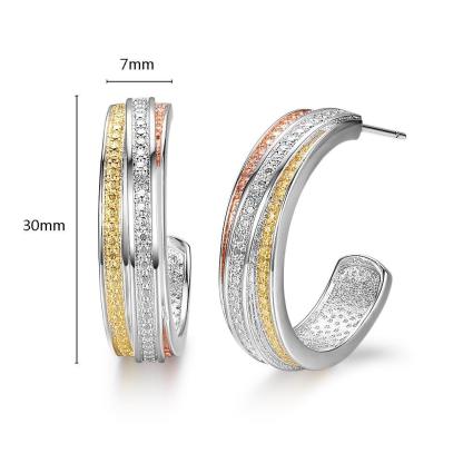 Copper Stud Earrings Rose Gold Zircon Earrings For Women - Personalized Jewel