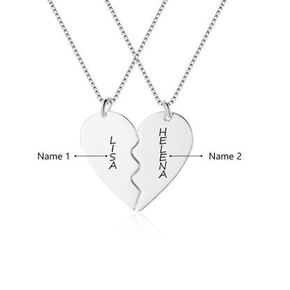 Couple Hearts Pendant, Stainless Steel pendant for Women, Engraved Necklace for Women - Personalized Jewel