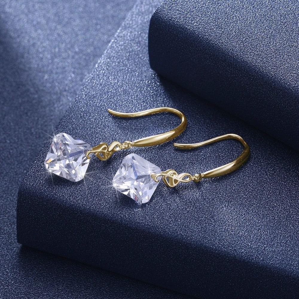 Cubic Zirconia Earrings for Women - Drop Earrings for Women - Silver Earrings for Women - Casual Jewelry for Women - Trendy Accessory for Women - Personalized Jewel