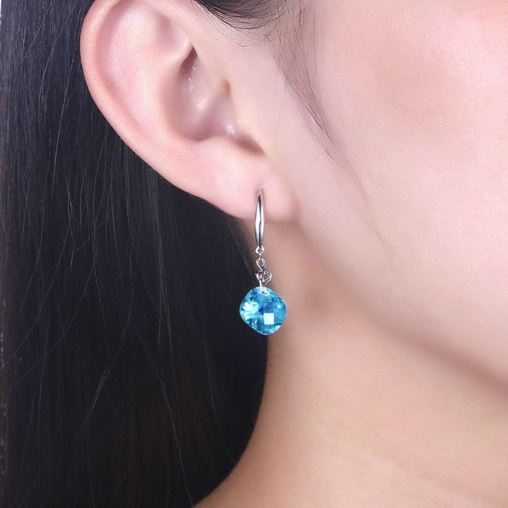Cubic Zirconia Earrings for Women - Drop Earrings for Women - Silver Earrings for Women - Casual Jewelry for Women - Trendy Accessory for Women - Personalized Jewel