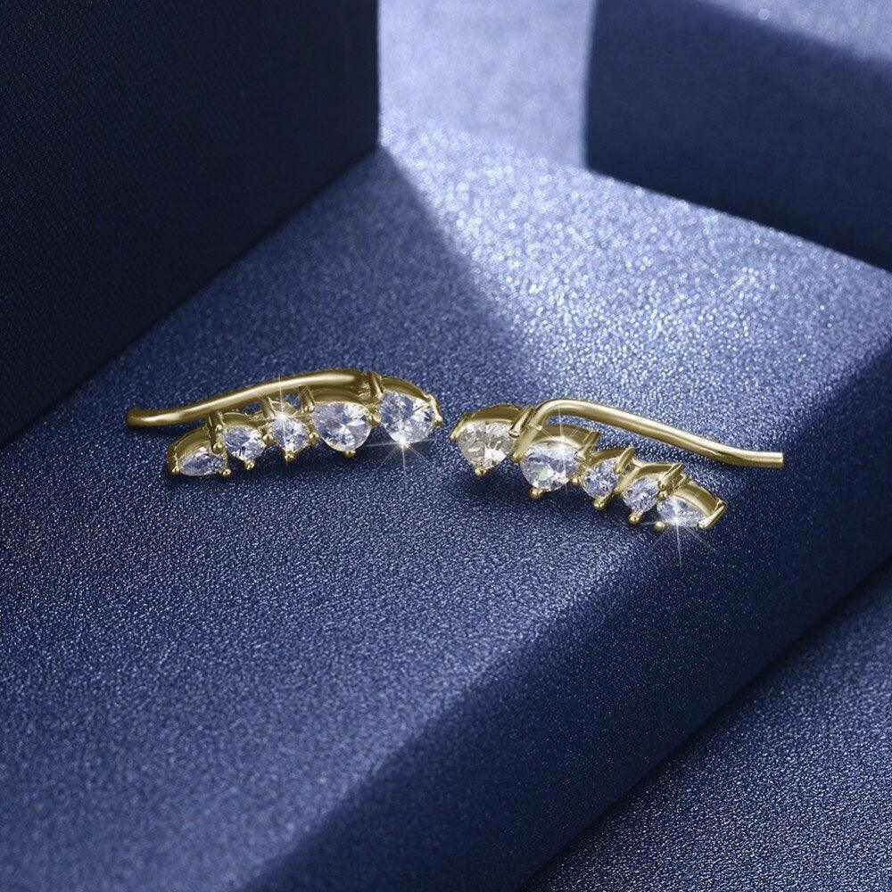 Cubic Zirconia Stud Earrings - Sterling Silver Jewelry for Women - Stud Earrings for Women - Fashion Accessory for Women - Party Accessory for Women - Personalized Jewel