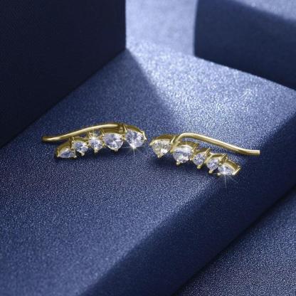 Cubic Zirconia Stud Earrings - Sterling Silver Jewelry for Women - Stud Earrings for Women - Fashion Accessory for Women - Party Accessory for Women - Personalized Jewel