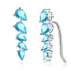 Cubic Zirconia Stud Earrings - Sterling Silver Jewelry for Women - Stud Earrings for Women - Fashion Accessory for Women - Party Accessory for Women - Personalized Jewel