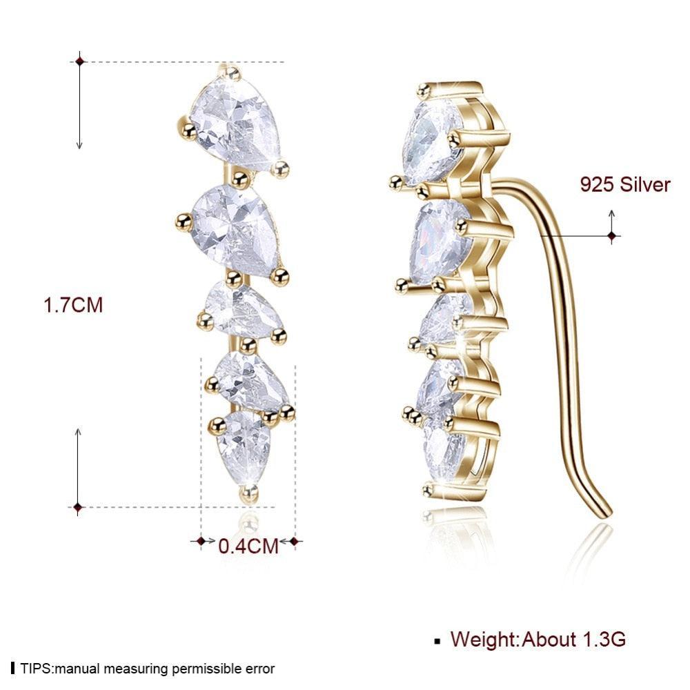 Cubic Zirconia Stud Earrings - Sterling Silver Jewelry for Women - Stud Earrings for Women - Fashion Accessory for Women - Party Accessory for Women - Personalized Jewel