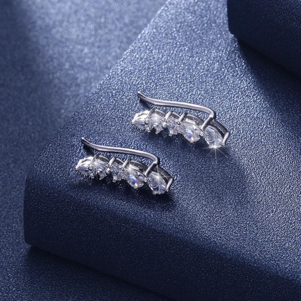 Cubic Zirconia Stud Earrings - Sterling Silver Jewelry for Women - Stud Earrings for Women - Fashion Accessory for Women - Party Accessory for Women - Personalized Jewel