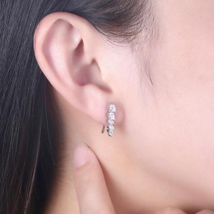 Cubic Zirconia Stud Earrings - Sterling Silver Jewelry for Women - Stud Earrings for Women - Fashion Accessory for Women - Party Accessory for Women - Personalized Jewel