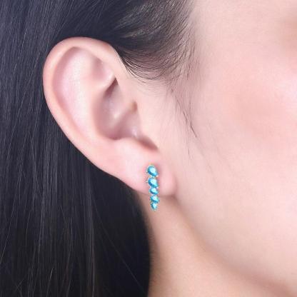Cubic Zirconia Stud Earrings - Sterling Silver Jewelry for Women - Stud Earrings for Women - Fashion Accessory for Women - Party Accessory for Women - Personalized Jewel