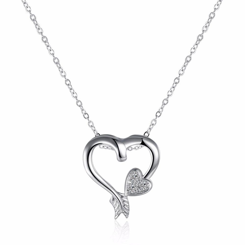 Cupid Love Arrow Heart Shape with Cubic Zirconia Necklaces Pendants Fashion Jewelry for Women - Personalized Jewel