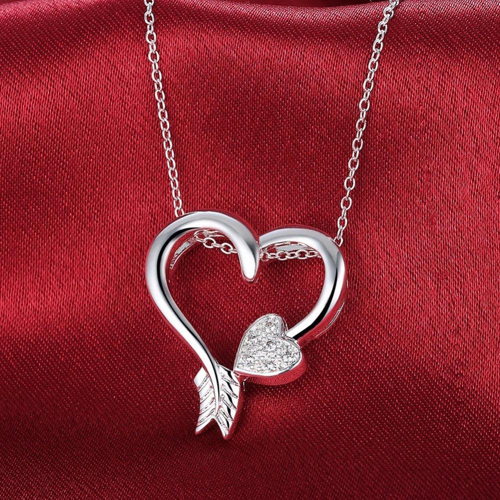Cupid Love Arrow Heart Shape with Cubic Zirconia Necklaces Pendants Fashion Jewelry for Women - Personalized Jewel