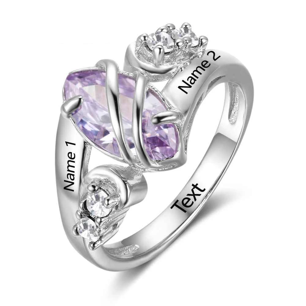 Custom 925 Sterling Silver Love Bands- Crafted with Birthstone-Personalized Jewels