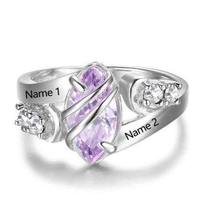 Custom 925 Sterling Silver Love Bands- Crafted with Birthstone - Personalized Jewel