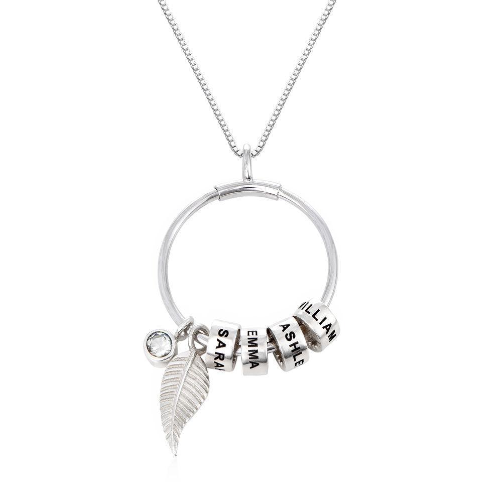 Custom Circle Pendant Necklace - 3 Custom Names & Birthstones - Personalized Jewel