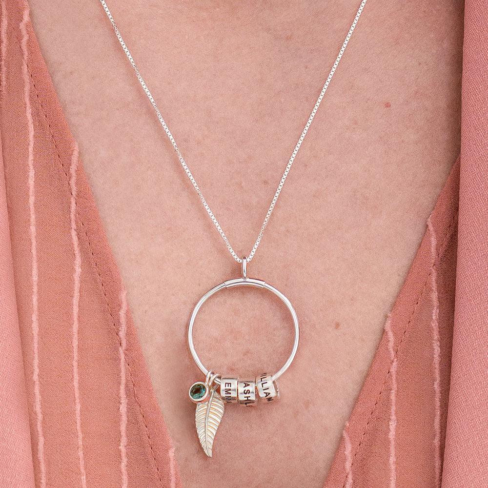 Custom Circle Pendant Necklace - 1 Custom Name & Birthstone - Personalized Jewel
