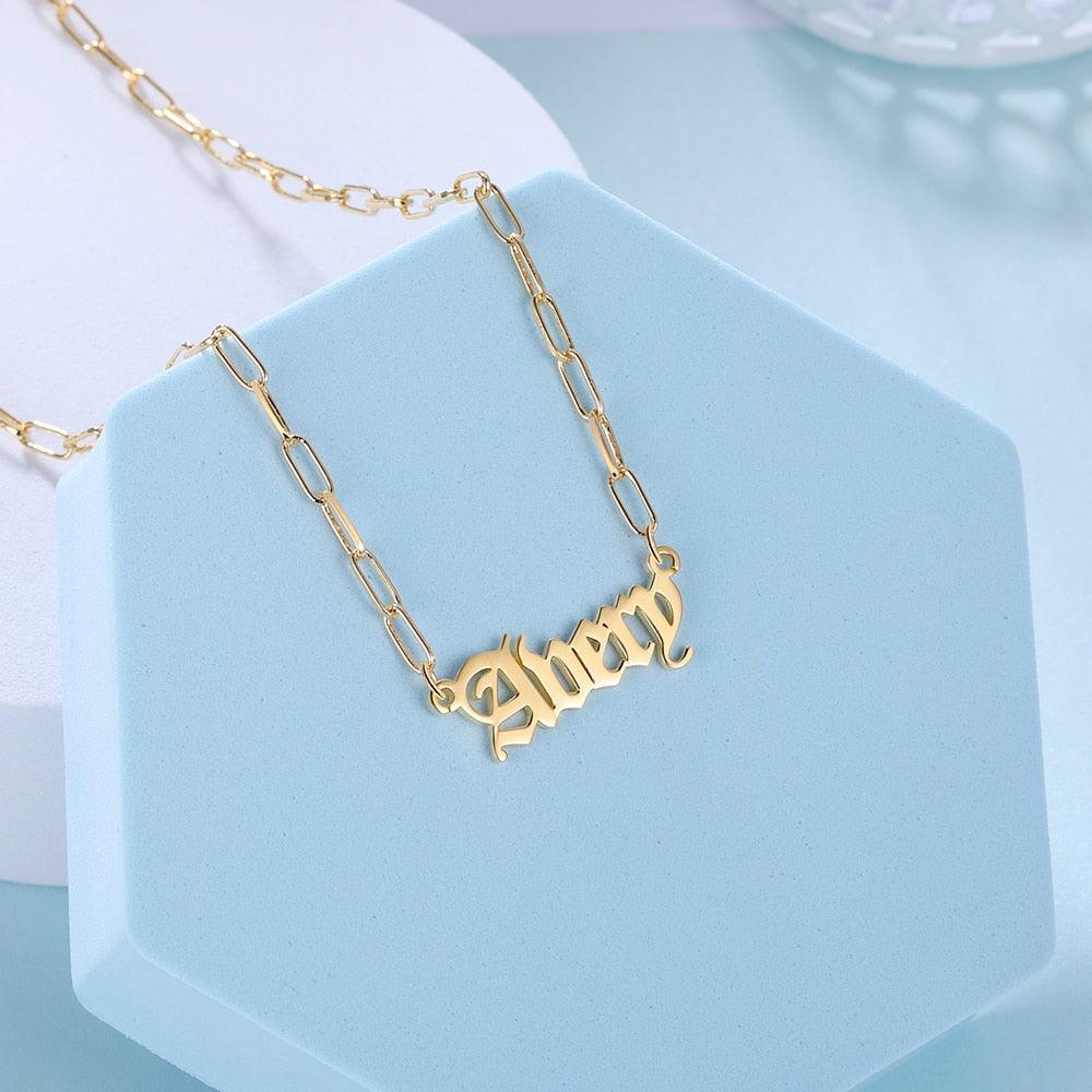Custom Copper Name Pendant Necklace, Personalized Nameplated Pendant Necklace - Personalized Jewel