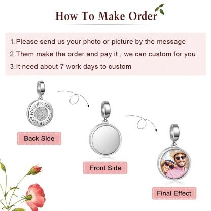 Custom DIY Photo Round Charms Fit Bracelets Pendants Personalized Beads for Jewelry Making Gift for Wife - Personalized Jewel