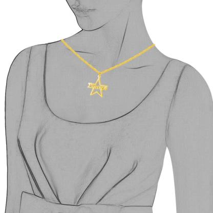Custom Made Name Star Necklace & Pendants Personalized Real 925 Sterling Silver Nameplate Gift for Mother - Personalized Jewel