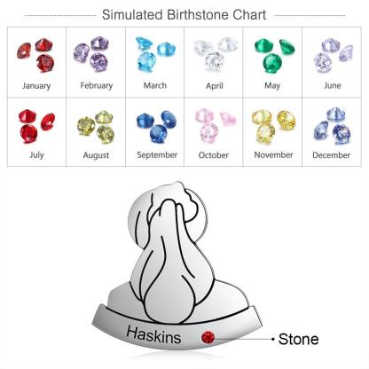 Custom Sterling Silver Young Girl Pin- Personalized Birthstone and Name Engraving Pin for Young Girls - Personalized Jewel