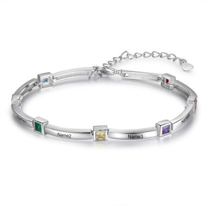 Customized 8 Names Engraved Bracelet - Personalized Jewel