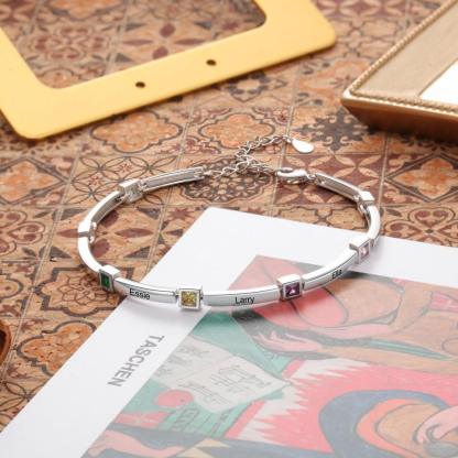 Customized 8 Names Engraved Bracelet - Personalized Jewel