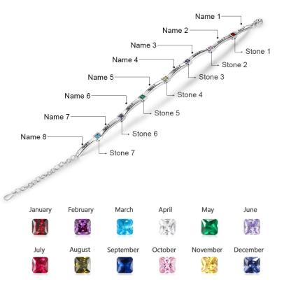 Customized 8 Names Engraved Bracelet - Personalized Jewel