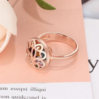 Customized Gold Color Rings Hollow With Birthstone Engrave Name Gifts Trendy Rings For Women New Arrival 2018 - Personalized Jewel