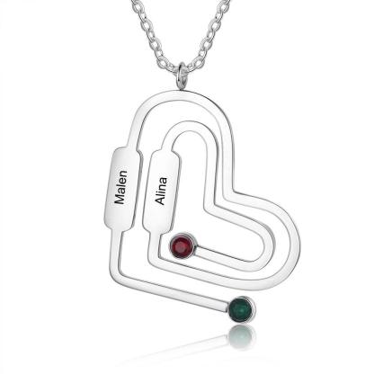 Customized Jewellery for Women, Paperclip Shaped Pendant for Women- Birthstone Engraved Jewellery for Girls, Accessories for Women - Personalized Jewel