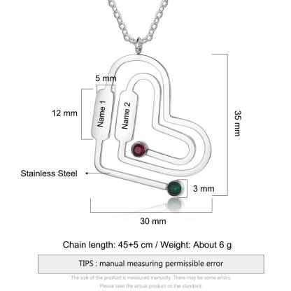 Customized Jewellery for Women, Paperclip Shaped Pendant for Women- Birthstone Engraved Jewellery for Girls, Accessories for Women - Personalized Jewel