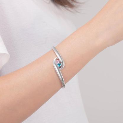 Customized Name Bangle Bracelet- Customized Bracelet Bangle for Women- Personalized Bracelet for Ladies- Birthstones Customized Engraving Bracelet for Women- Stylish Fashion Accessory for Women - Personalized Jewel