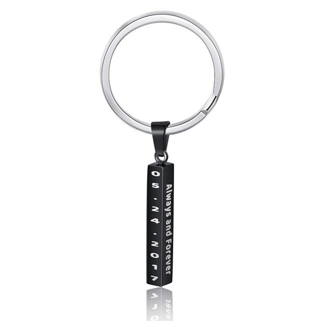 Customized Vertical Bar Keychain - Custom Four Name Engraving Keychain for Friends or Family-Personalized Jewels