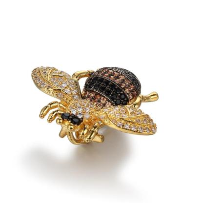 Cute Trendy Honey Bee Brooches for Women, Insect Shape Pins with Crystals, Badges for Female Clothes & Other Accessories - Personalized Jewel