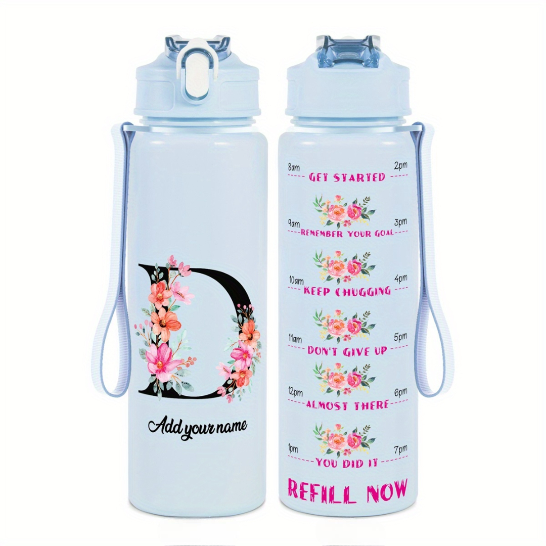 Personalized Water Tracker Bottle With Custom Name