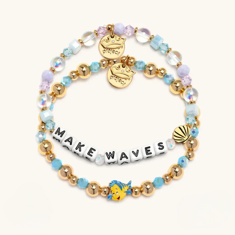 Inspirational Beaded Bracelet Bundle With Letter Charms For Women