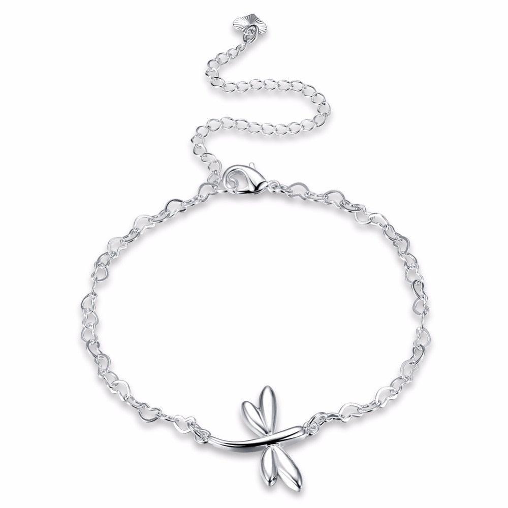 Dragonfly Shape Anklets For Women Silver Color Casual Jewelry Fashion Foot Chain Accessorise - Personalized Jewel