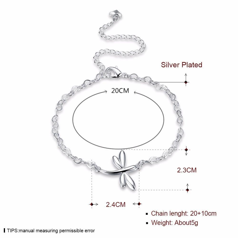 Dragonfly Shape Anklets For Women Silver Color Casual Jewelry Fashion Foot Chain Accessorise - Personalized Jewel