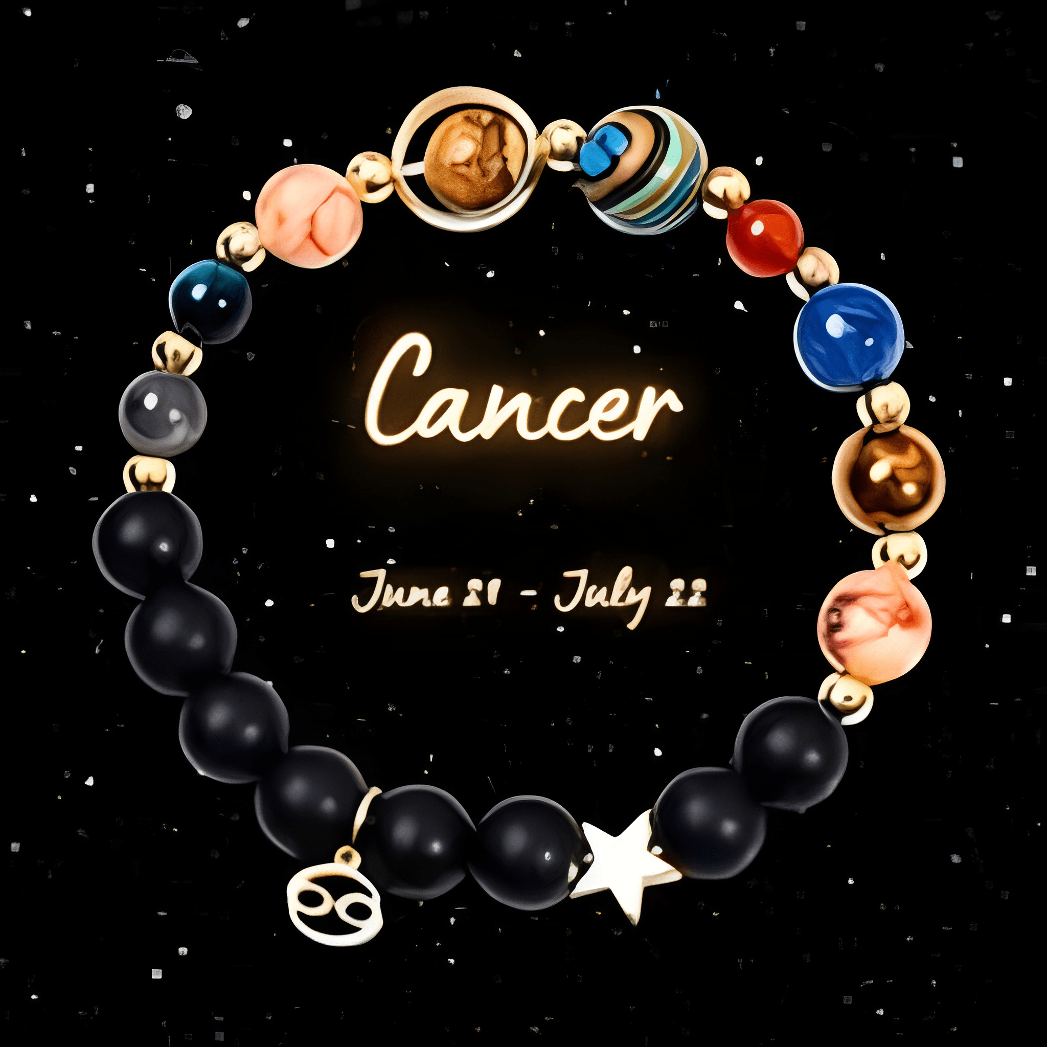 Celestial Zodiac Solar System Charm Bracelet