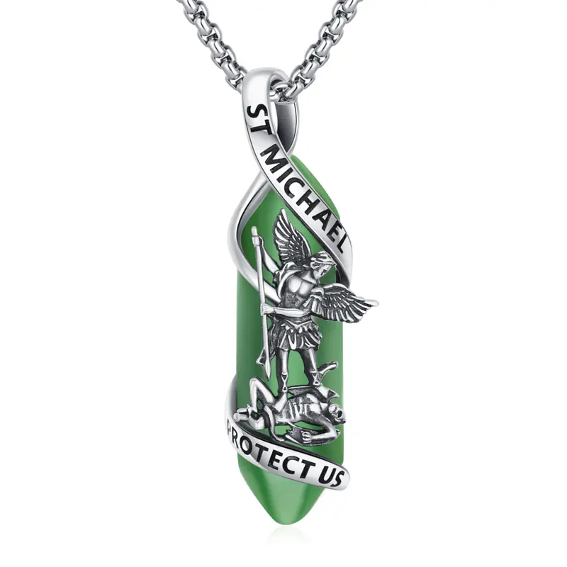 Saint Michael Pendant With 925 Sterling Silver And Polished Finish