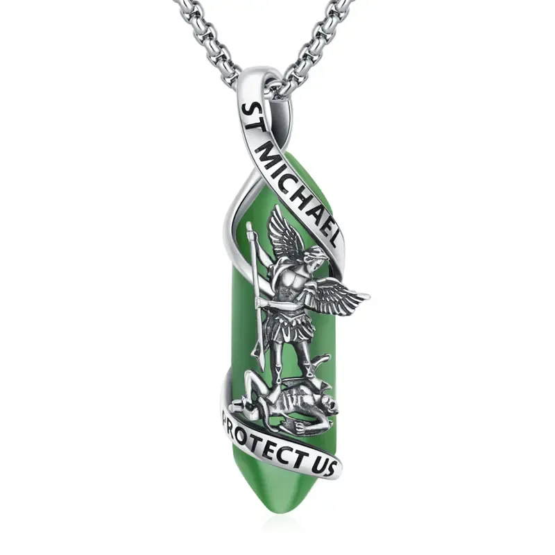 Saint Michael Pendant With 925 Sterling Silver And Polished Finish
