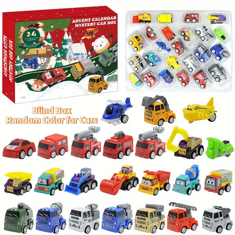 24 Piece Christmas Holiday Countdown Calendar Vehicle Themed Set-Personalized Jewels