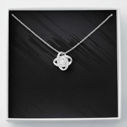 Knot Necklace With Sparkling Stone And Adjustable Chain For Mom From Son