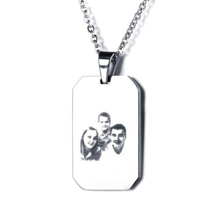 Engraving Stainless Steal Unisex Pendants Necklaces Custom Photo Engraving Father's Day Christmas Gift - Personalized Jewel