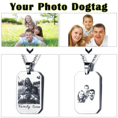 Engraving Stainless Steal Unisex Pendants Necklaces Custom Photo Engraving Father's Day Christmas Gift - Personalized Jewel