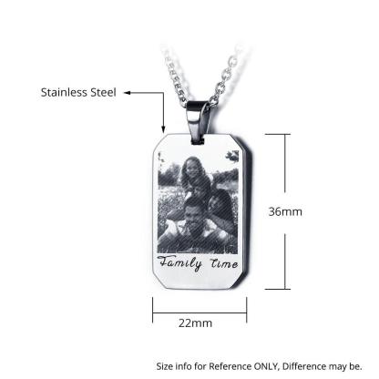 Engraving Stainless Steal Unisex Pendants Necklaces Custom Photo Engraving Father's Day Christmas Gift - Personalized Jewel