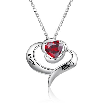 Excellent Rose Pendant, Name Engraved Rose Pendant, Plated Copper Necklace, Birthstone Setting Necklace, Rhodium Plated Jewellery - Personalized Jewel