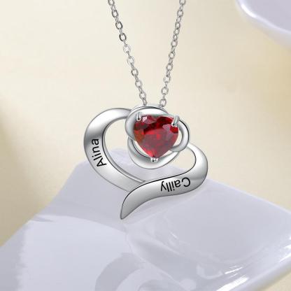 Excellent Rose Pendant, Name Engraved Rose Pendant, Plated Copper Necklace, Birthstone Setting Necklace, Rhodium Plated Jewellery - Personalized Jewel